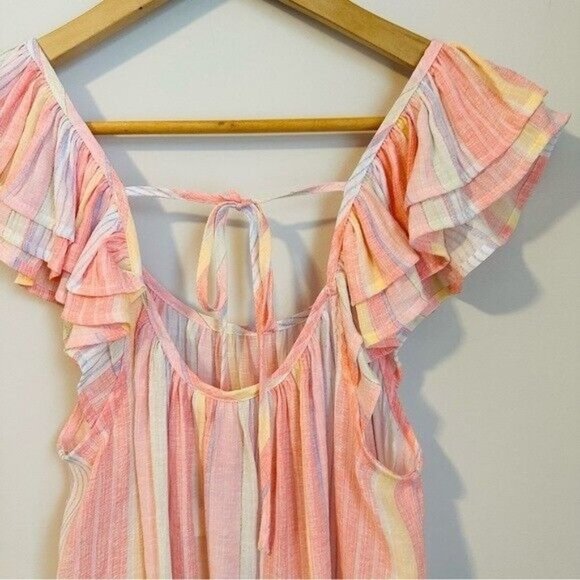 Mine Clara Multi Striped Top - Coral Women’s Size Medium NWT - Picture 6 of 12